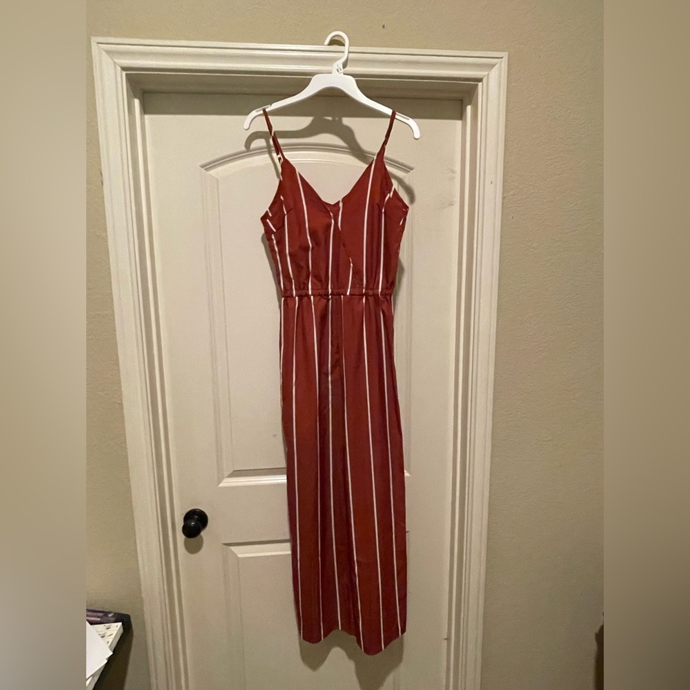 Elegant Striped Brown Romper